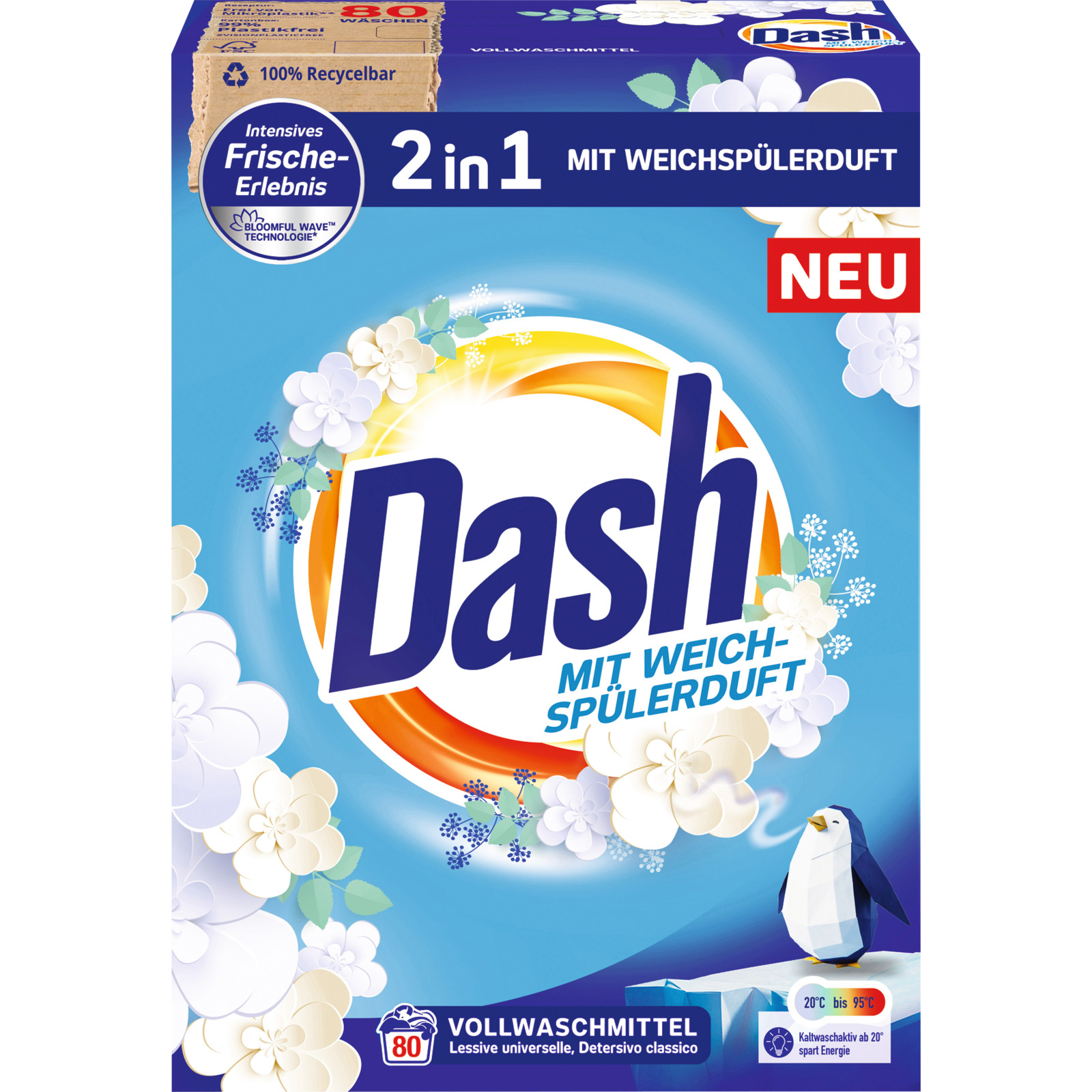 Dash Waschpulver 2in1 Regulär 80 Waschgänge