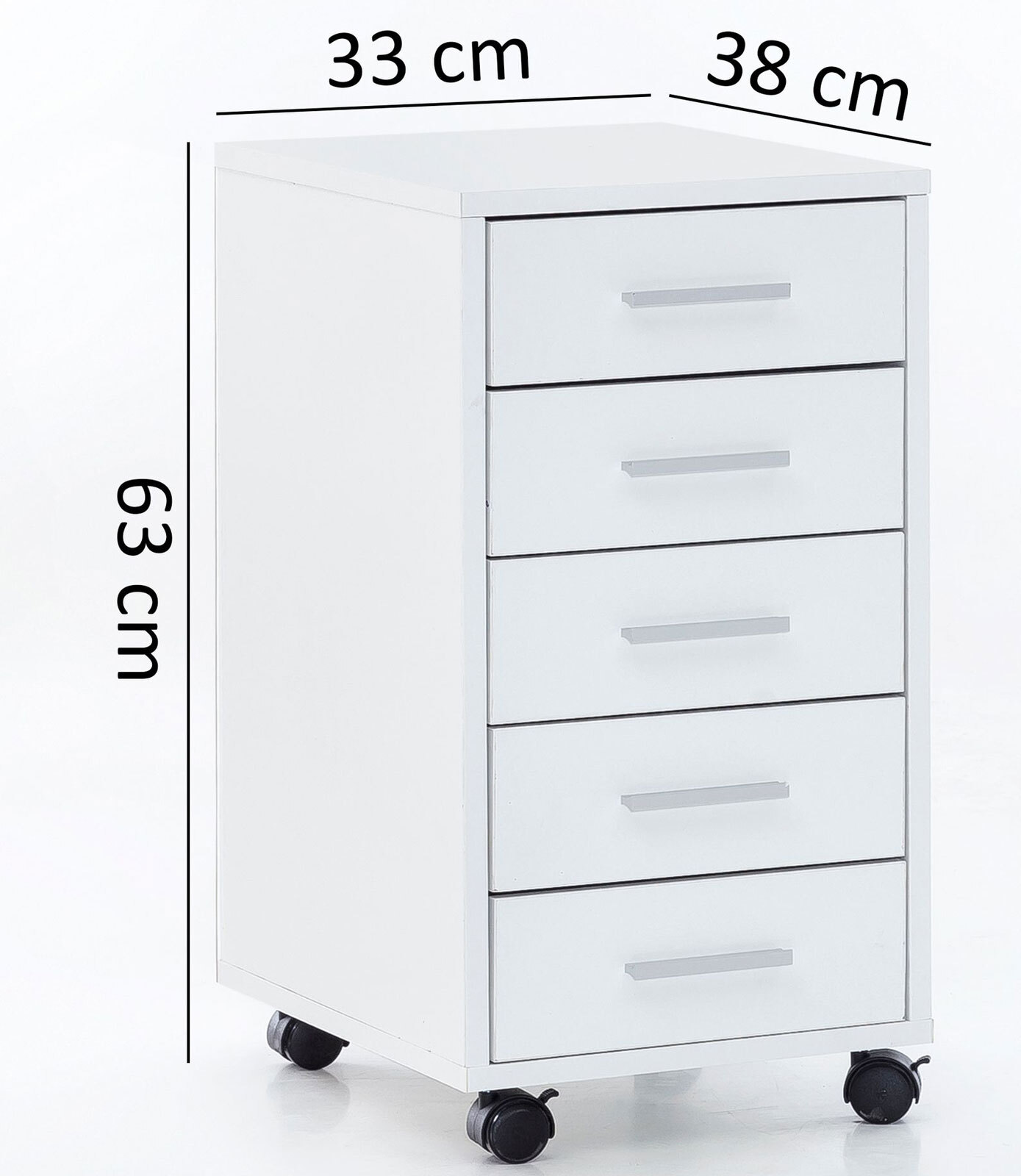 Rollcontainer Nema weiß 5-zügig