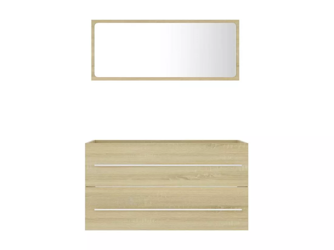 Ensemble de meubles de bain 2 pcs Chêne sonoma Aggloméré