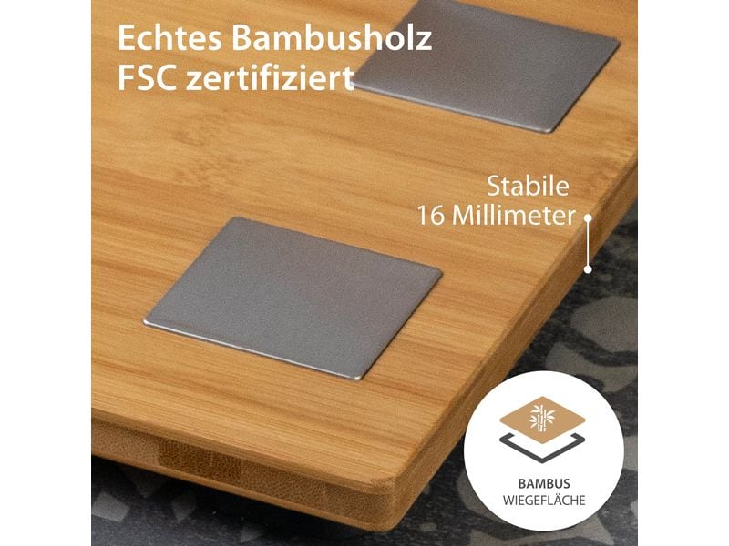 ADE Körperanalysewaage Barbara Braun Diagnosewaage mit Speicherplatz für 10 Anwender, aus Bambusholz
