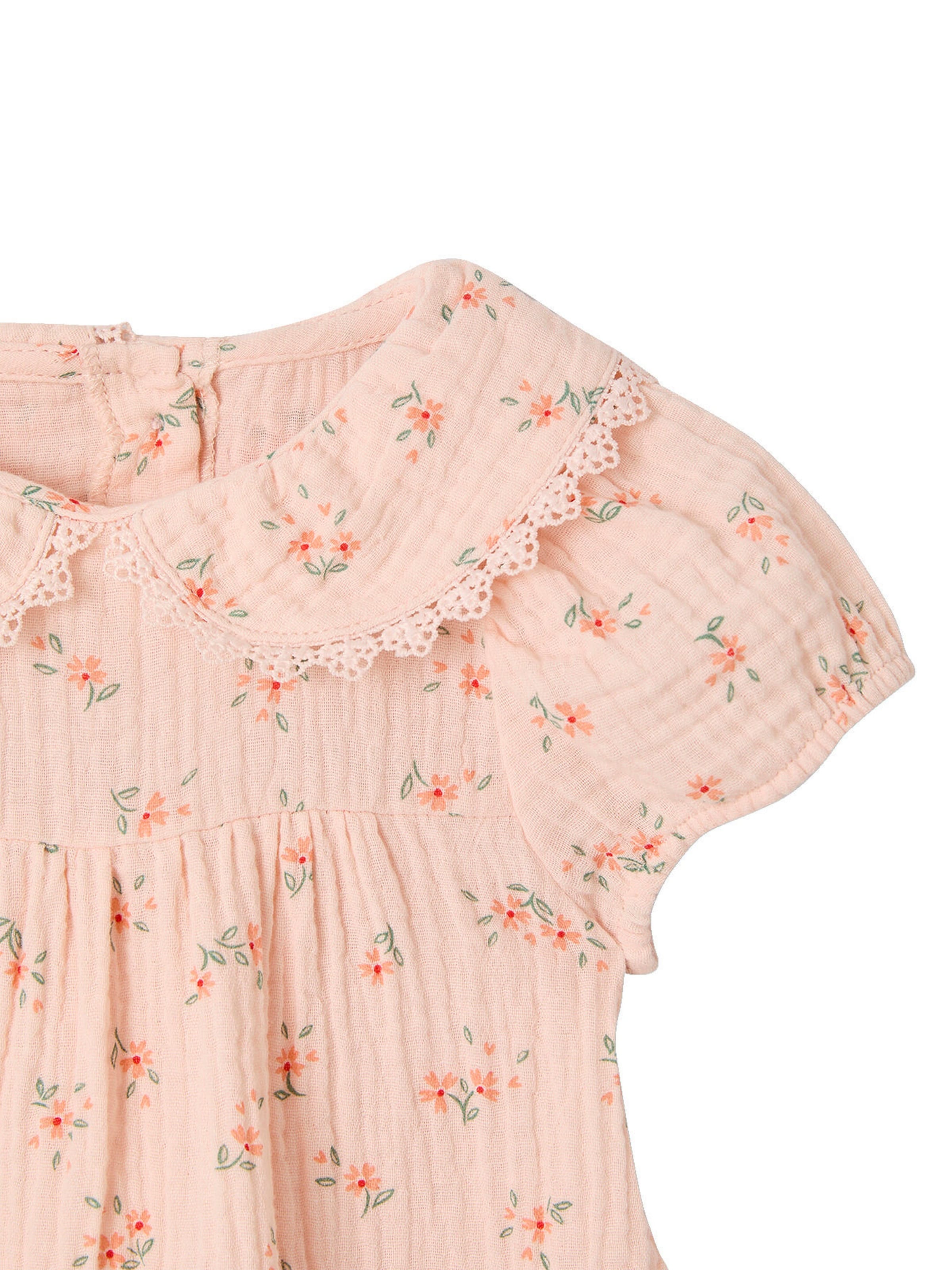 Vertbaudet Mädchen Baby Kleid mit Bubikragen hellrosa