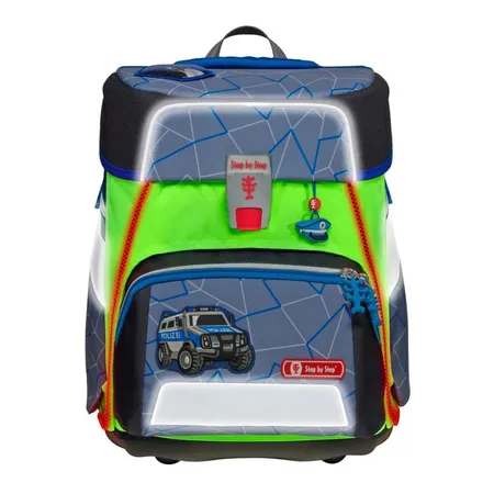 Step by StepLED Neon Pull-Over, Reflektorüberzug mit LED-Leuchteffekt für SPACE Schulranzen, Grün