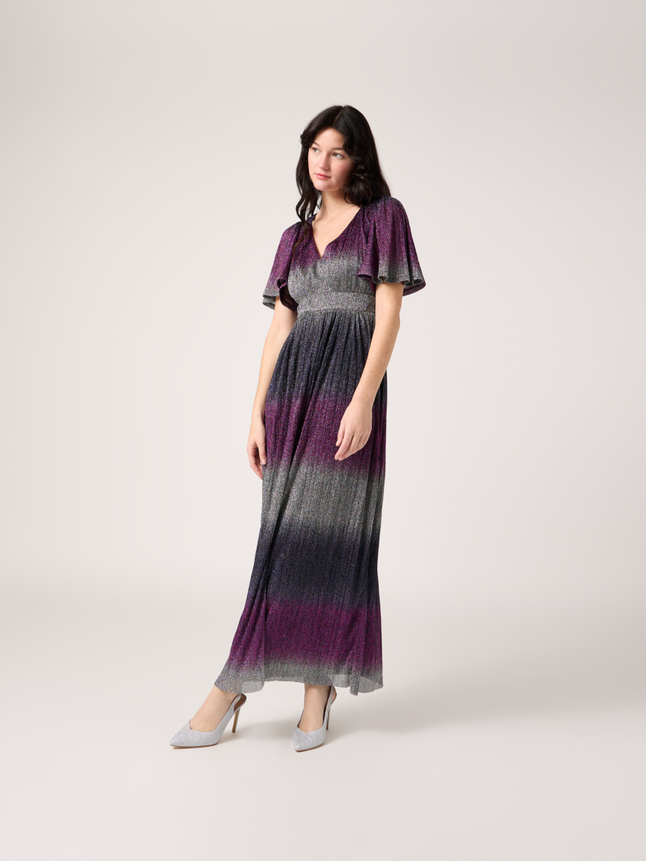 Robe tie and dye en fils métallisés