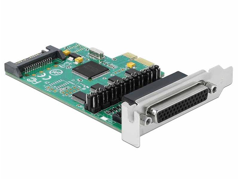 Delock PCI-Express-Karte 89938 4x RS-232 mit Spannungsverso PCIe-Schnittstellenkarte mit vier seriellen Ports