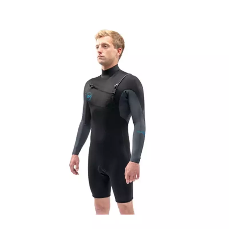 Combinaison shorty DAKINE Quantum Chest Zip L/S Shorty 2/2 Flatlock Black/Grey