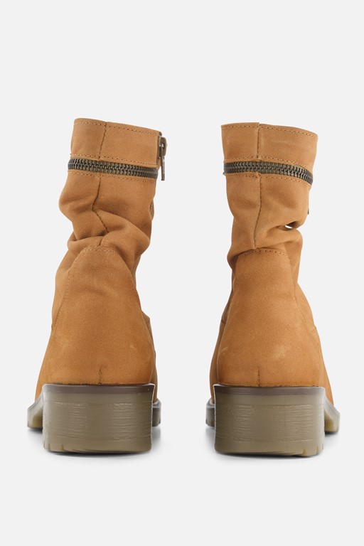 Feyn Joanne Enkellaarsjes cognac Suede