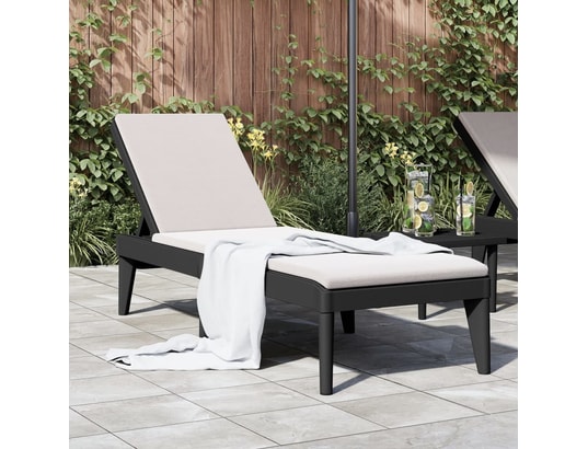 VIDAXL - Bain de soleil Chaise longue anthracite 186x60x29 cm pp