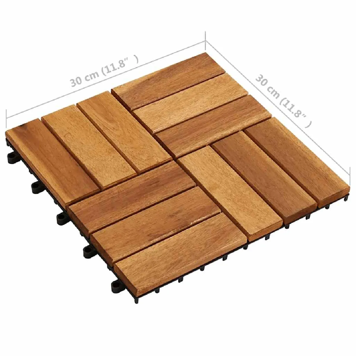 vidaXL Carreaux Terrasse 30x30 Acacia