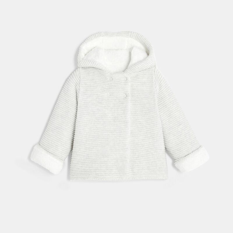 Manteau-pull fourré blanc naissance