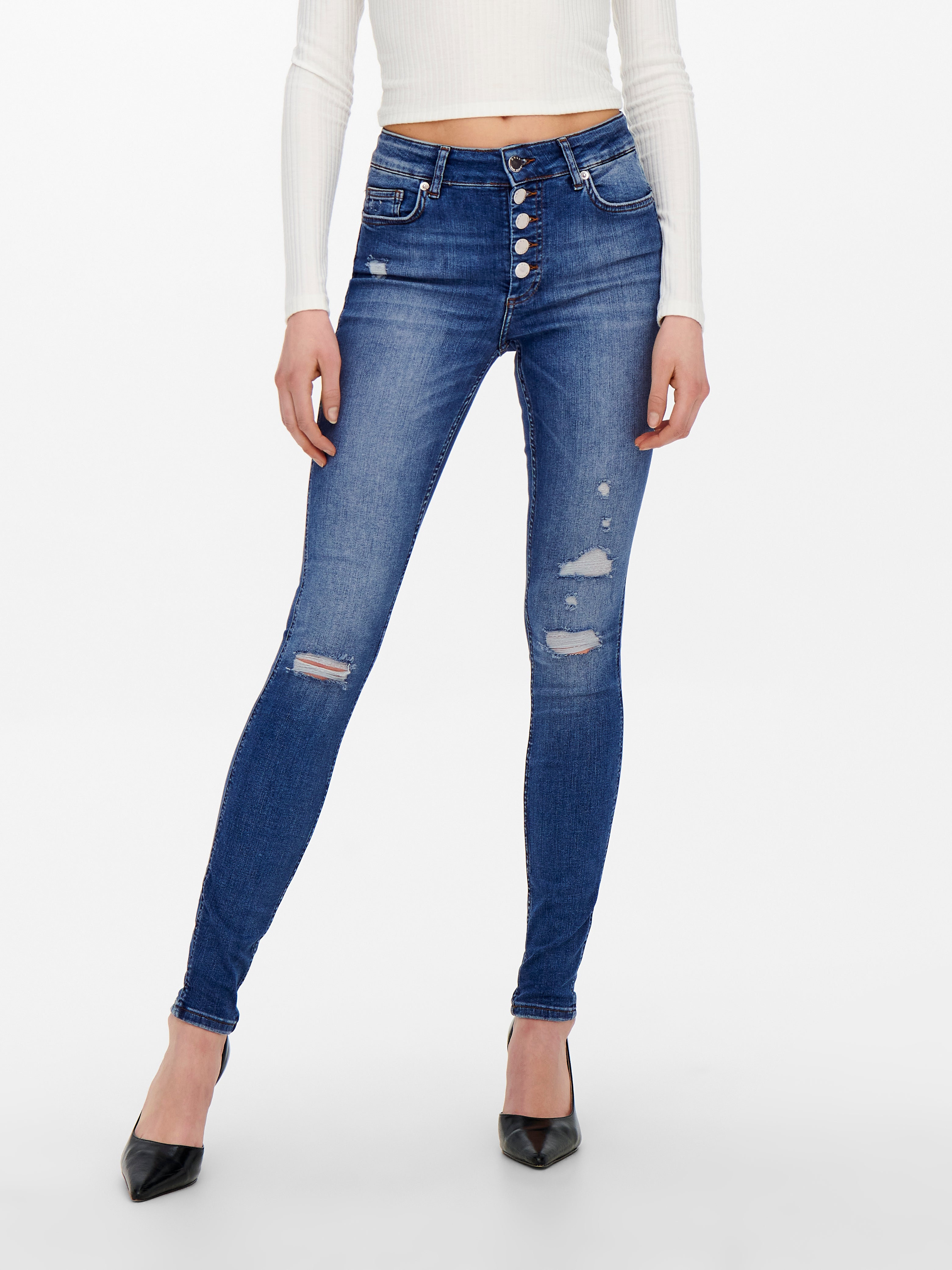 ONLBOBBY Mittlere Taille Skinny Fit Jeans Medium Blue Denim