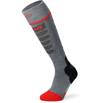 Lenz Heat Sock 5.1 Toe Cap Slim Fit Skisocken Grau / Rot