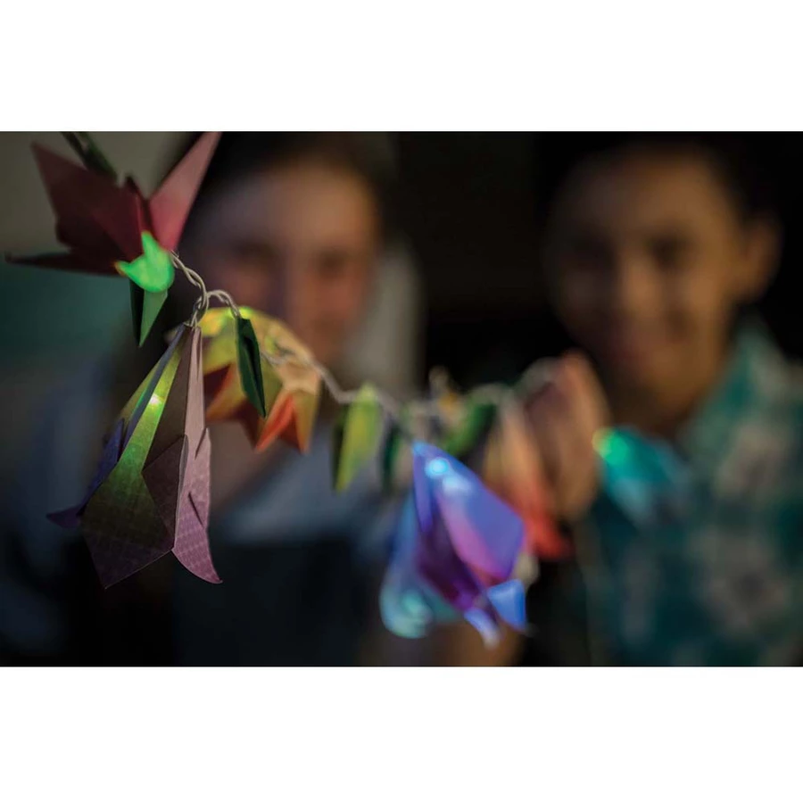 4M KidzMaker - Origami Blumen Lichterkette Mehrfarbig