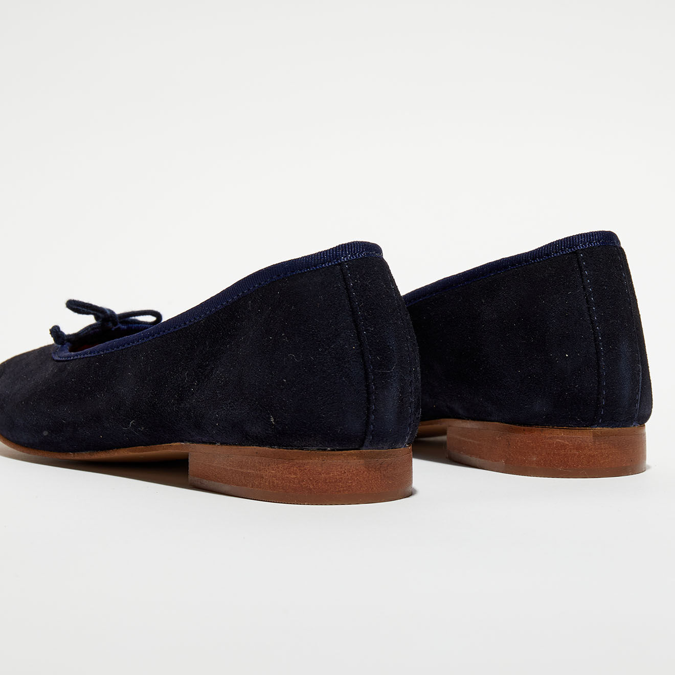 Quartier Latin Ballerines en Velours de Cuir Jeanne bleu marine