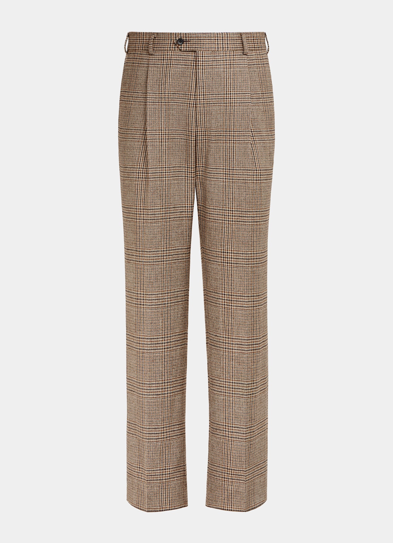 Costume Havana coupe Tailored marron moyen à carreaux