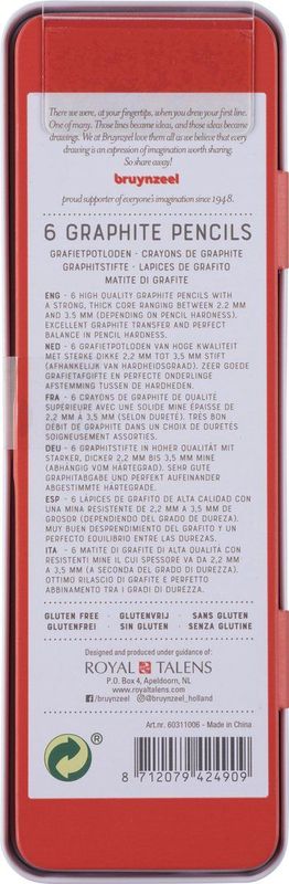 Bruynzeel - Expression - Blik 6 Grafietpotloden - HB t/m 8B