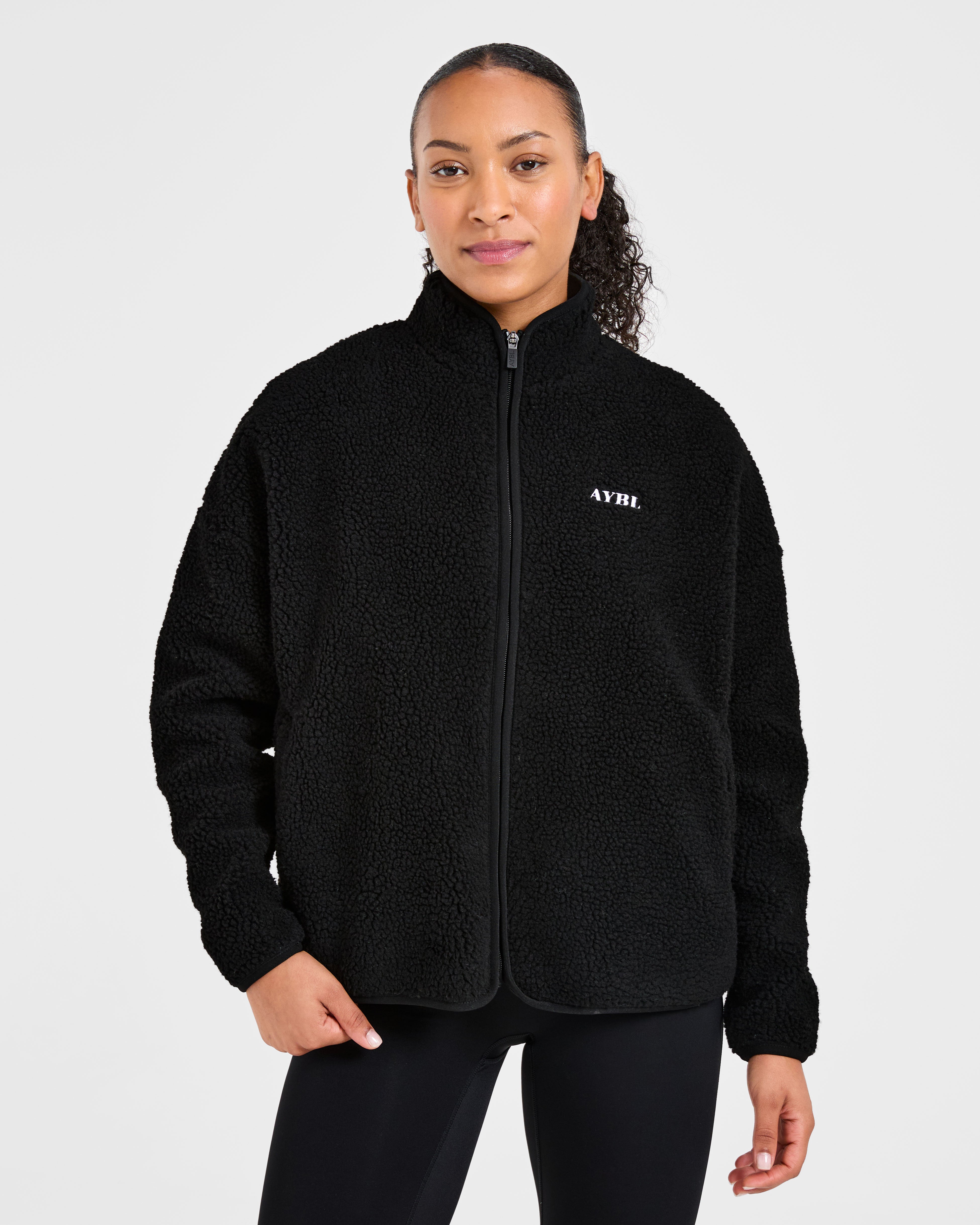 Oversized Zip Up Fleece Jacket