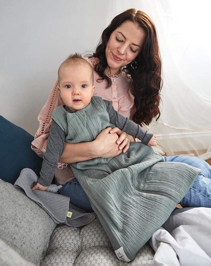 Mull-Schlafsack BABY in grün