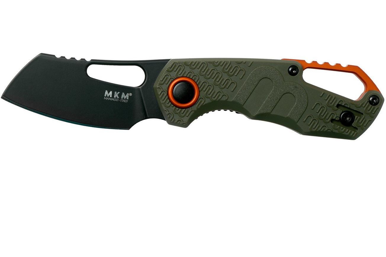 MKM Isonzo FX03-2PGO Cleaver OD Green FRN, Black Blade zakmes, Jesper Voxnaes design