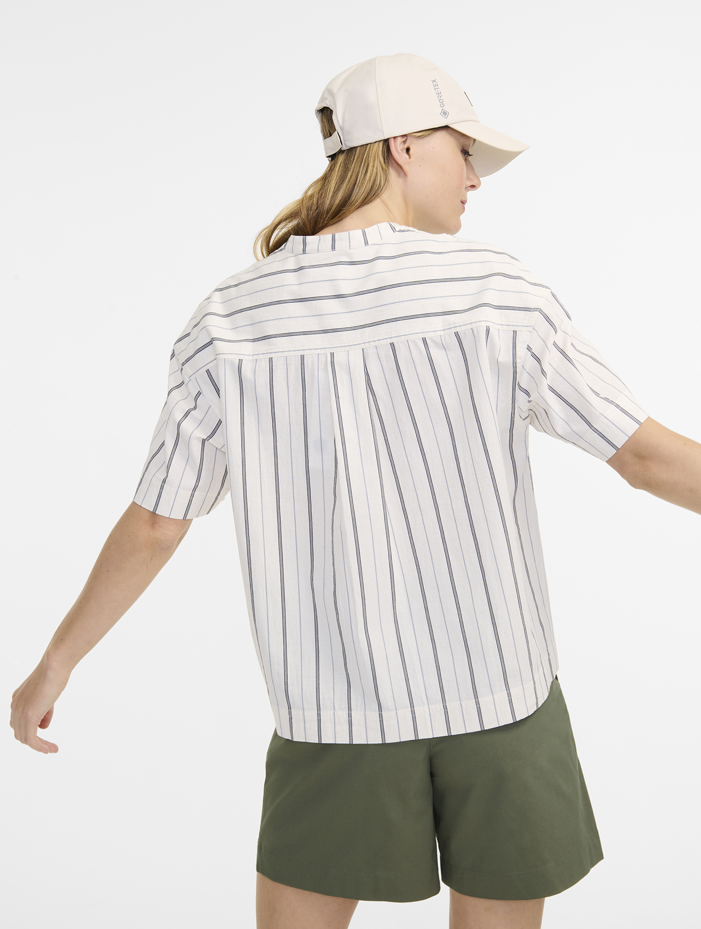 Blouse manches courtes rayée BLANC ST