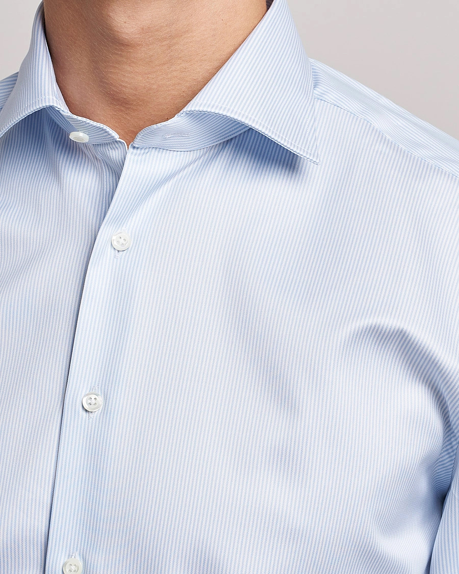 Stenströms Fitted Body X-Long Sleeve Shirt White/Blue