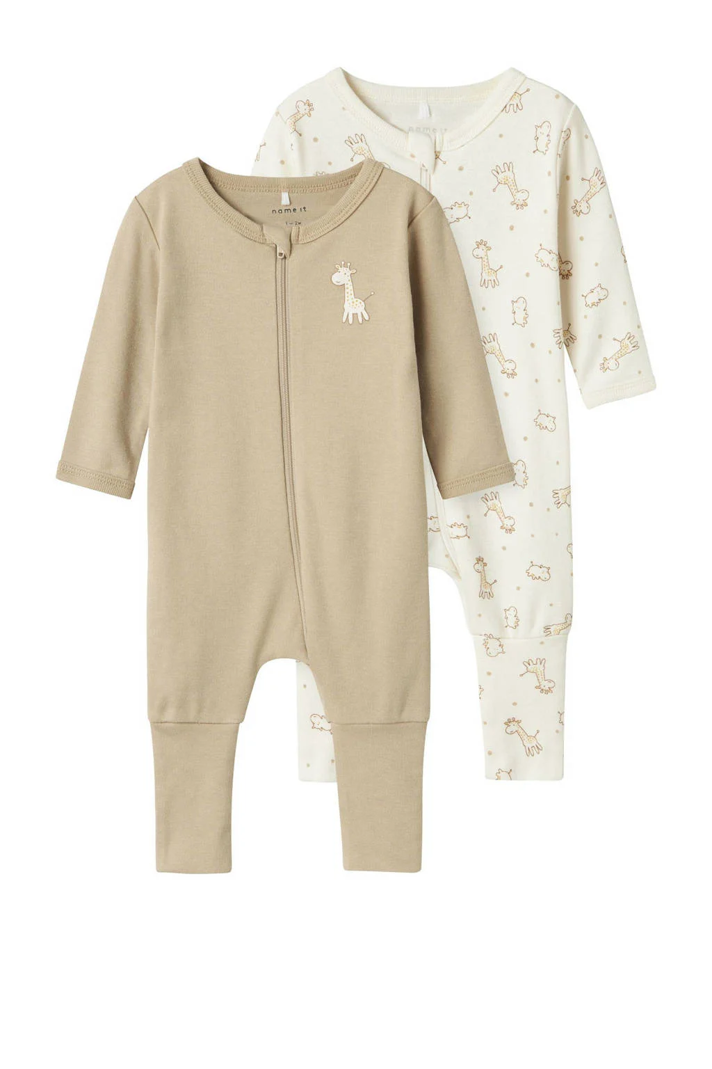 NAME IT pyjama NBNNIGHTSUIT- set van 2 zand/ecru