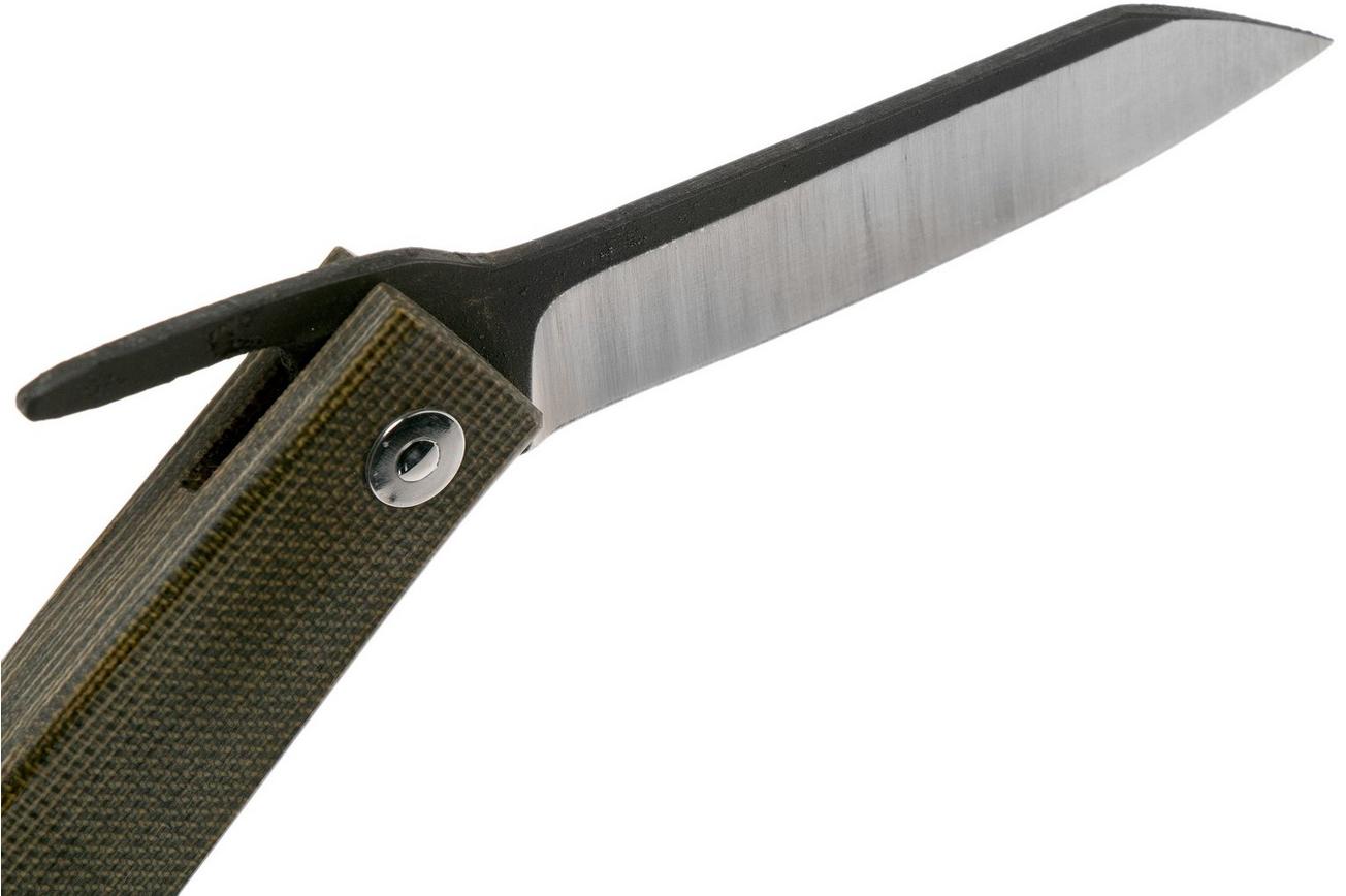 Ohta FK7 Higonokami-zakmes, Green Canvas Micarta