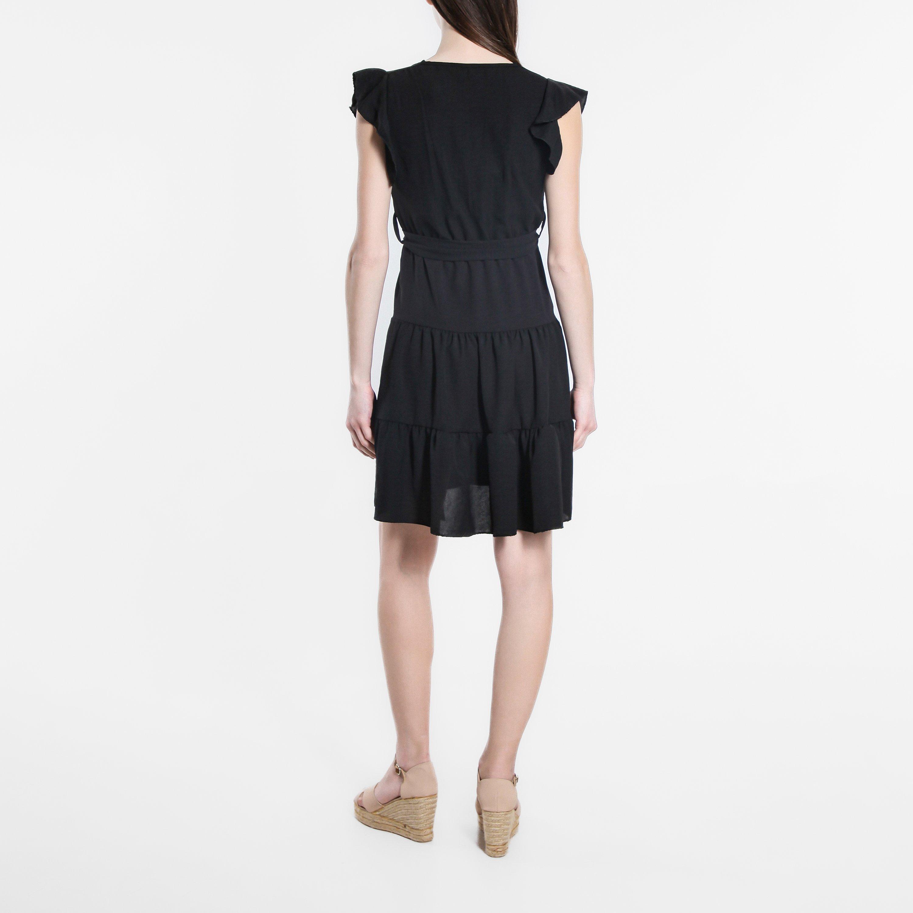 Be You Frill Frill Sleeve Tie Waist Short Dress