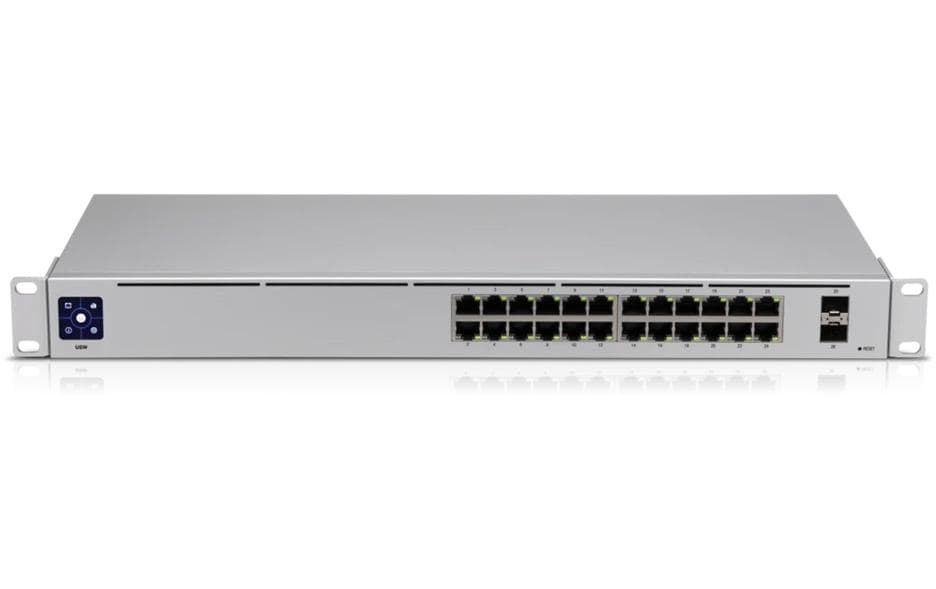 Switch UniFi USW-24 24 Port<br>UniFi USW 24-Port Gigabit Switch mit 2x SFP, lüfterlos
