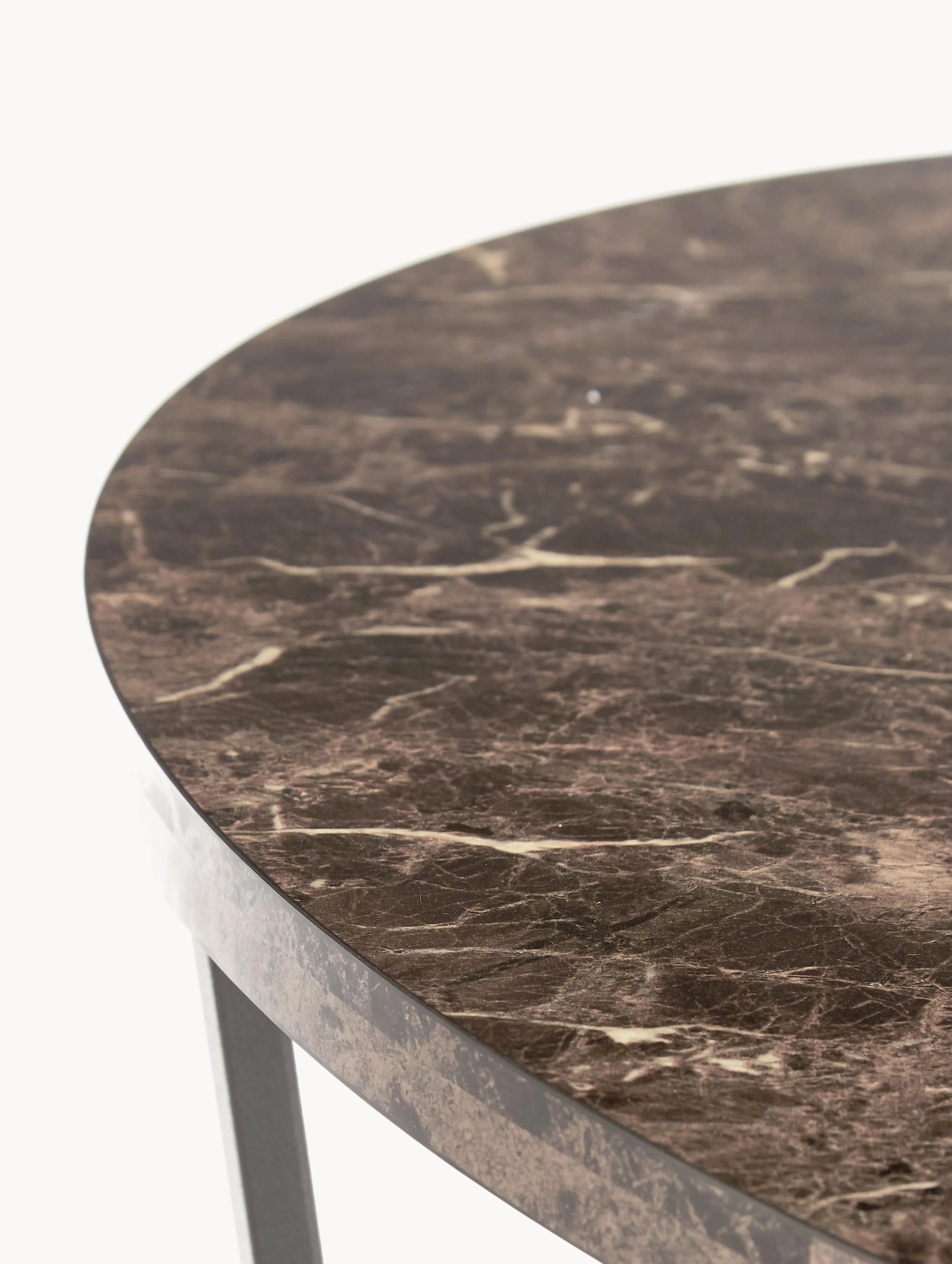 Ronde eettafel Amble met tafelblad in marmerlook, Ø 110 cm