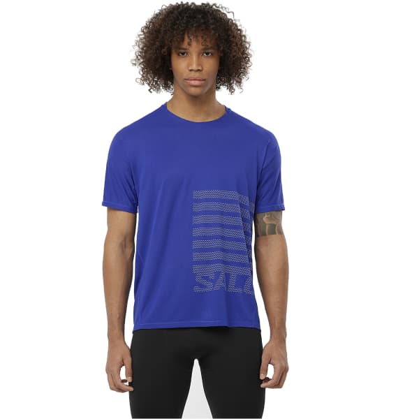 T-shirt trail SALOMON SENSE AERO SS TEE GFX M SURF THE WEB/RAINY DAY