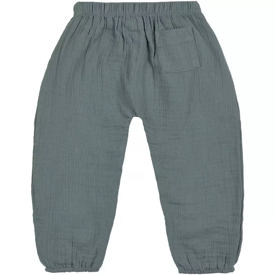 LÄSSIG Musselin Hose petrol green
