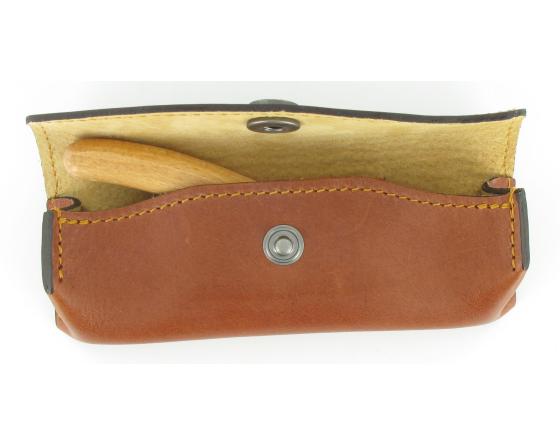 Etui Cuir Provencal 12 - 13 cm CognacMaya Etui cuir par Capdebarthes