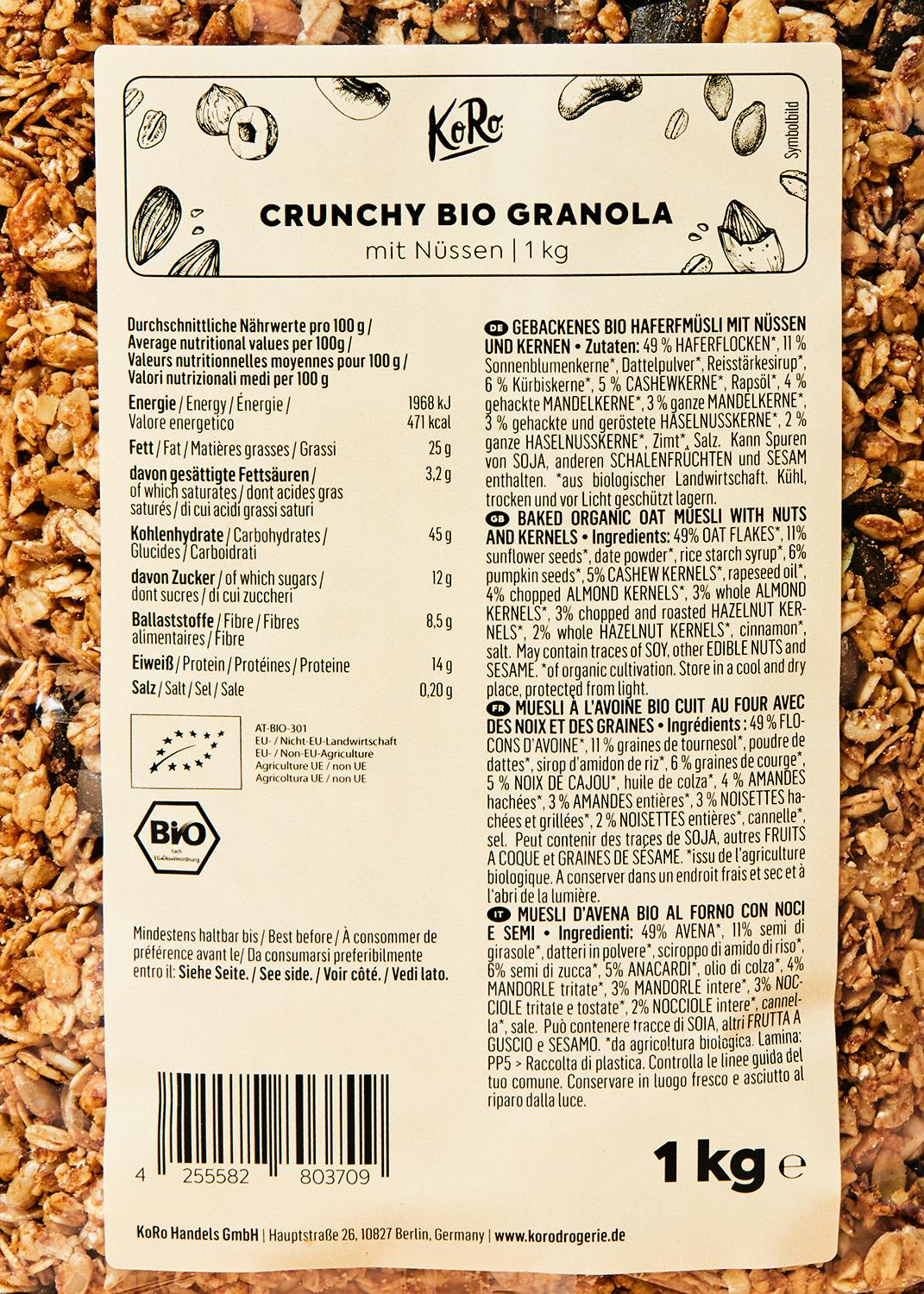 Crunchy Bio Granola mit Nüssen 1 kg