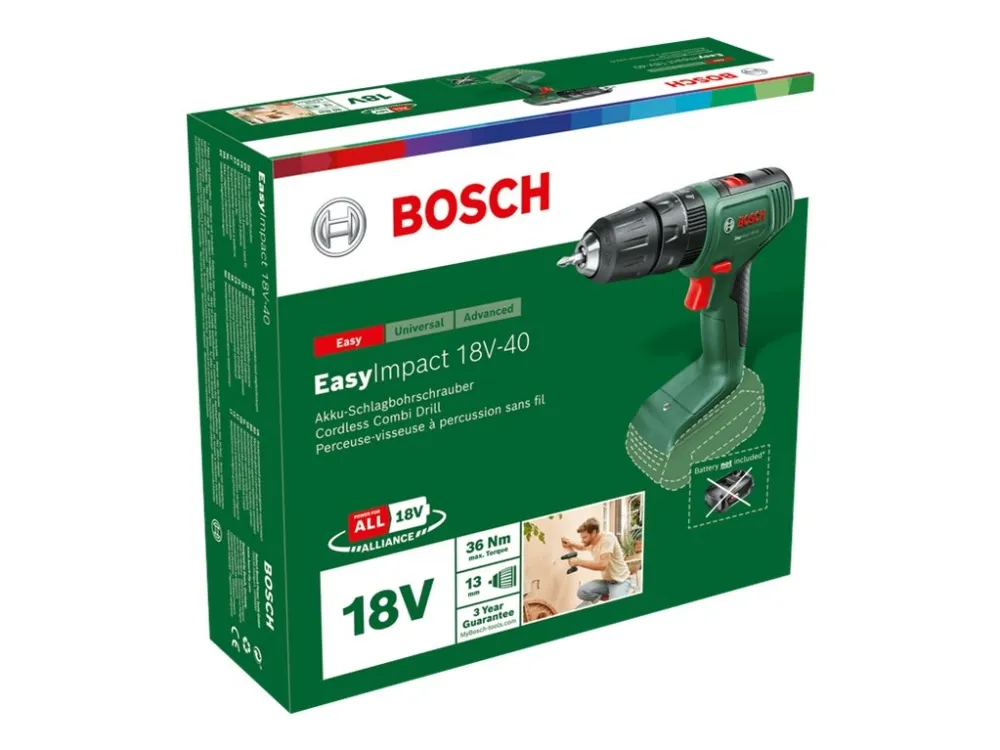 Bosch AKKUSLAGBOREMASKINE 18V-40 2X1,5AH S-BOX