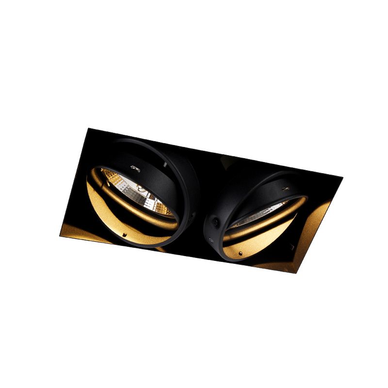 Inbouwspot zwart GU10 AR111 Trimless 2-lichts - Oneon