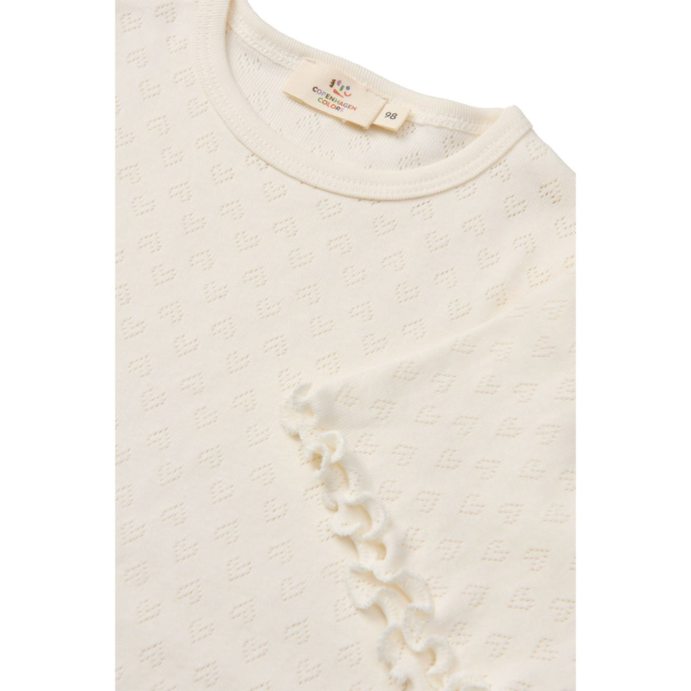 Køb COPENHAGEN COLORS Cream Pointelle Heart T-Shirt