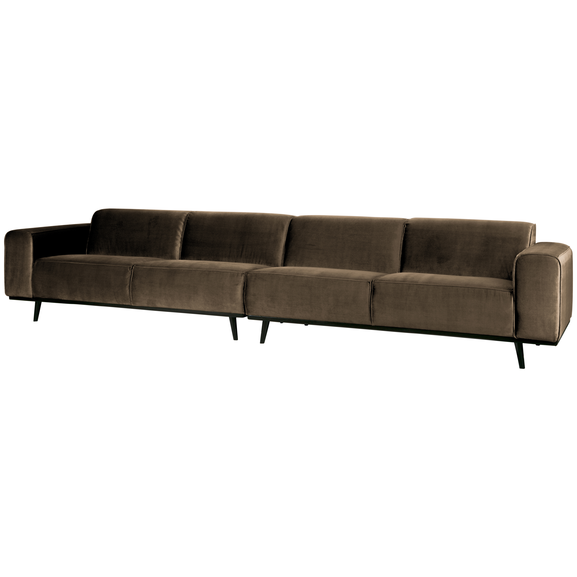 4-zits bank Statement XL Statement XL 4-Zits Bank - 372 cm - Fluweel - Taupe
