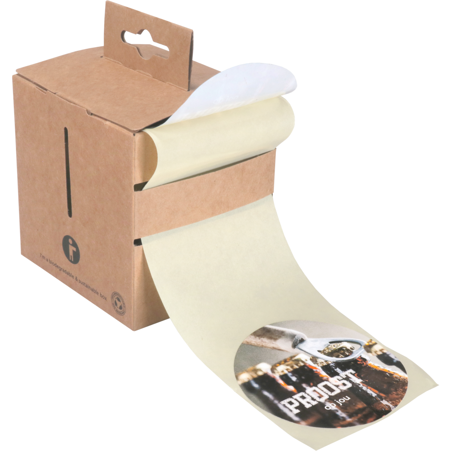 Etiket, Cadeauetiket, papier, Proost op jou, ∅65mm,
