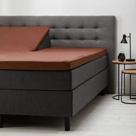 Hoeslaken Katoen - Splittopper - Cognac