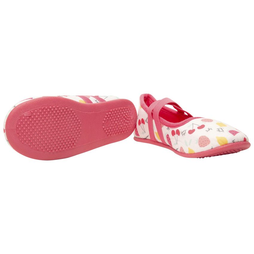 Chaussons forme babies imprimé fruits pour fille - Blanc
