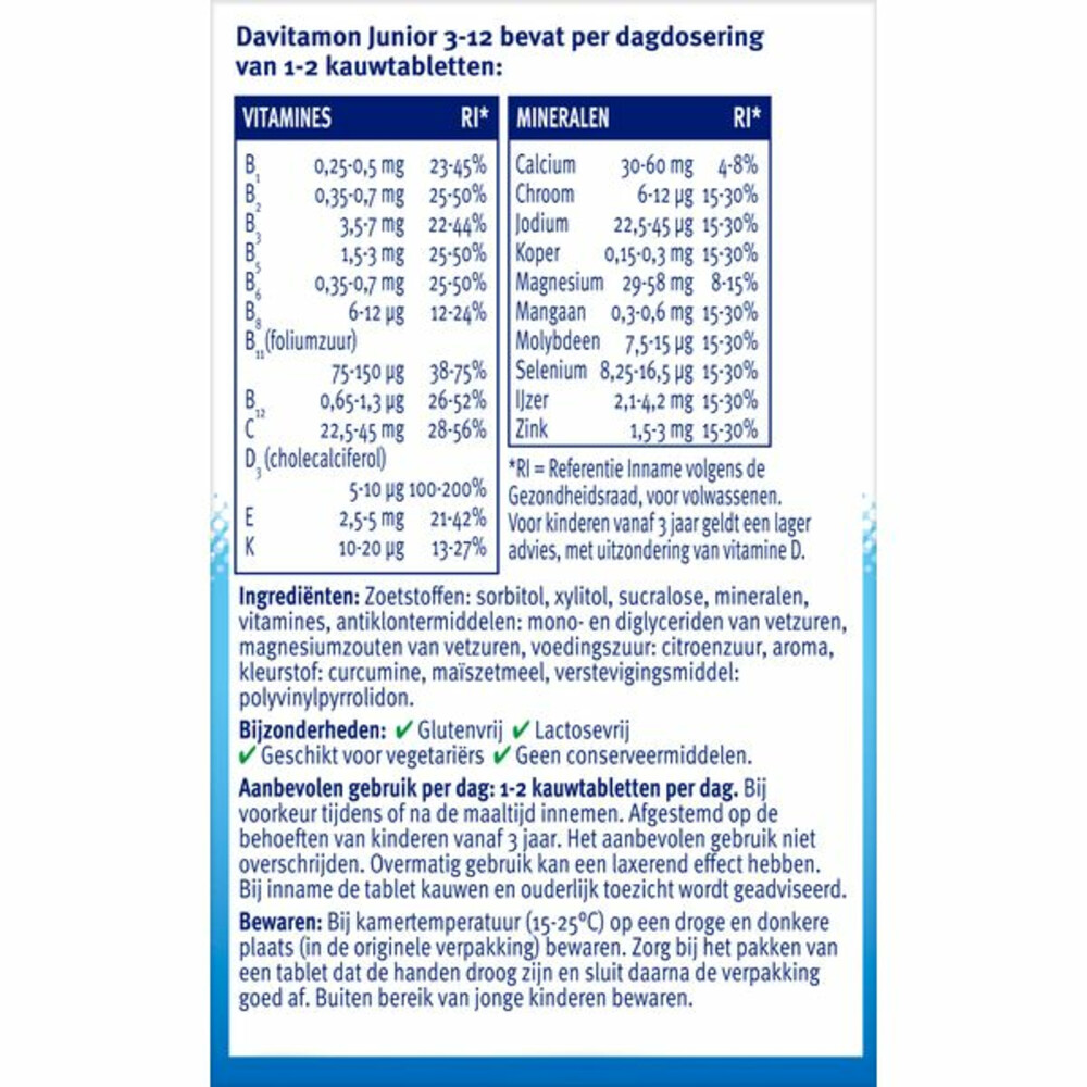 2x Davitamon Junior 3+ Kauwvitamines Banaan120 kauwtabletten