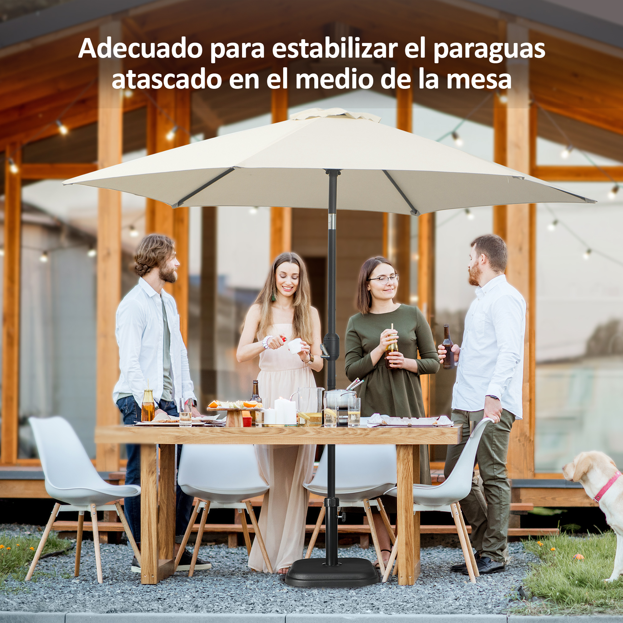 Base para guarda-sol Outsunny preta
