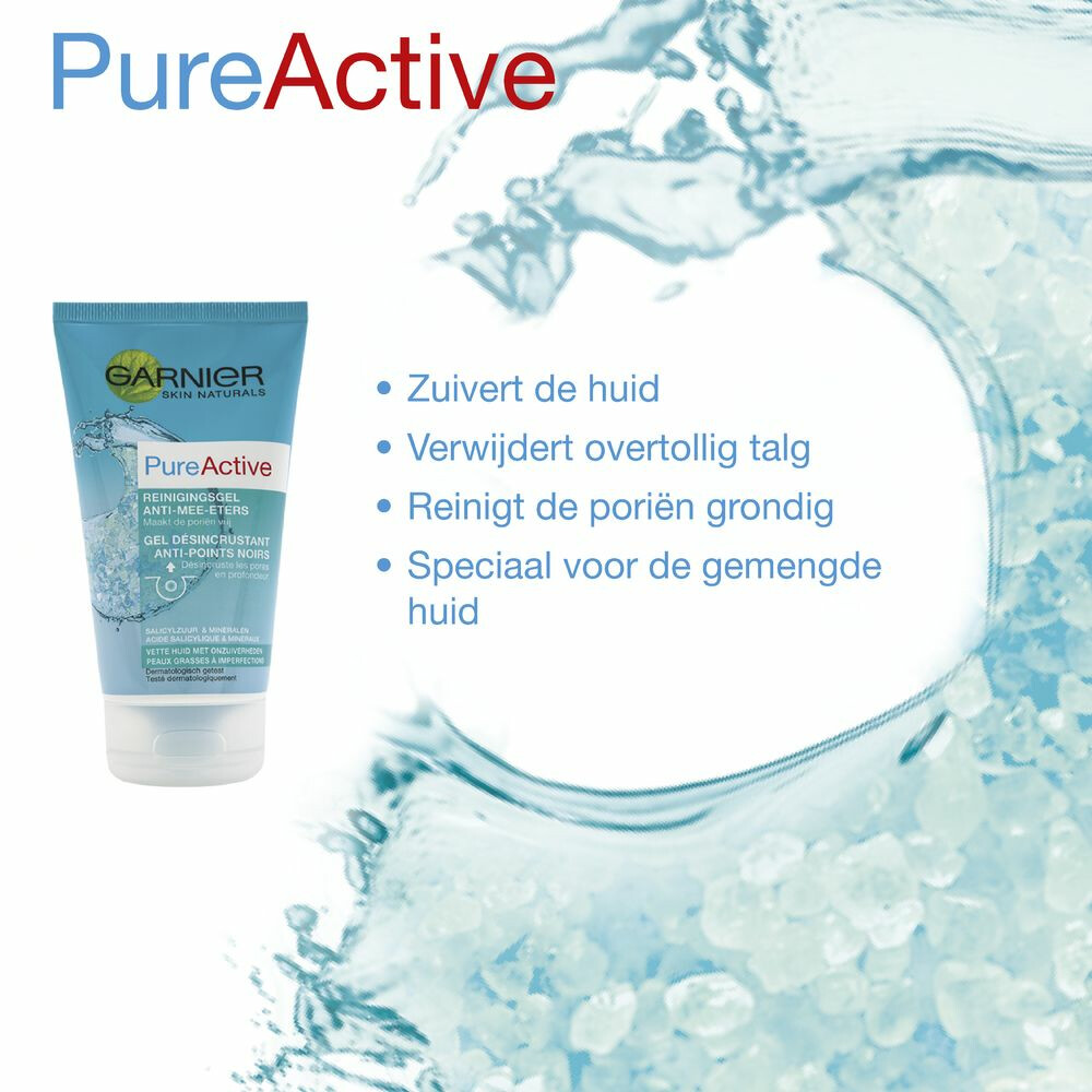Garnier PureActive Reinigingsgel Anti-Mee-Eters150 ml