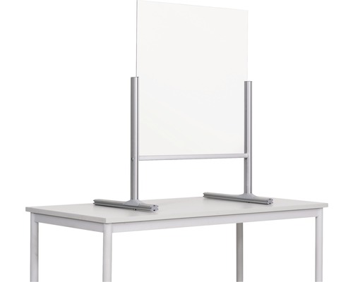 Hygiënescherm voor aanrechtblad, glas, zilver, 65x87x42,5 cm