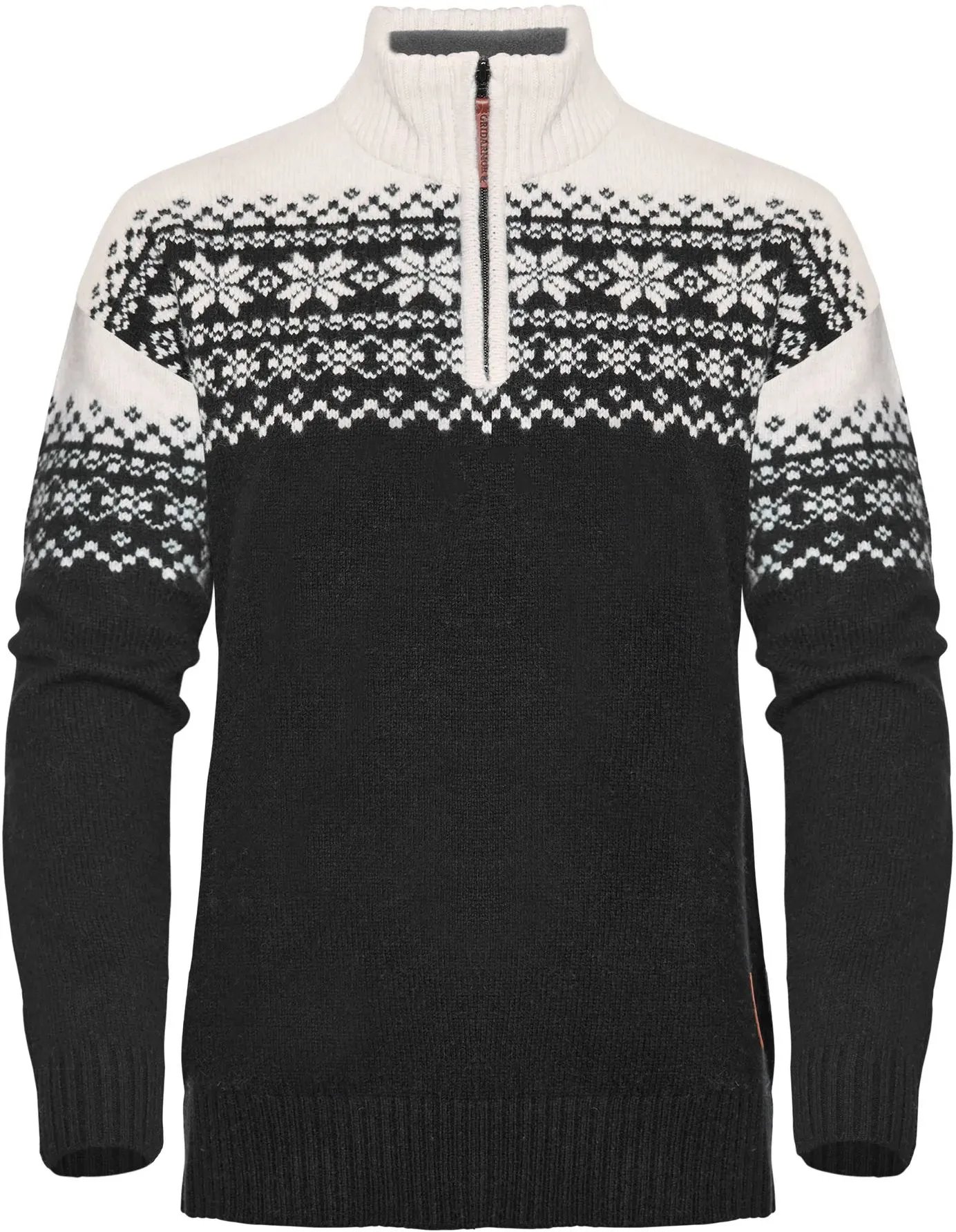 Gridarmor Women's Snøkrystall Half Zip Ullgenser Black/White