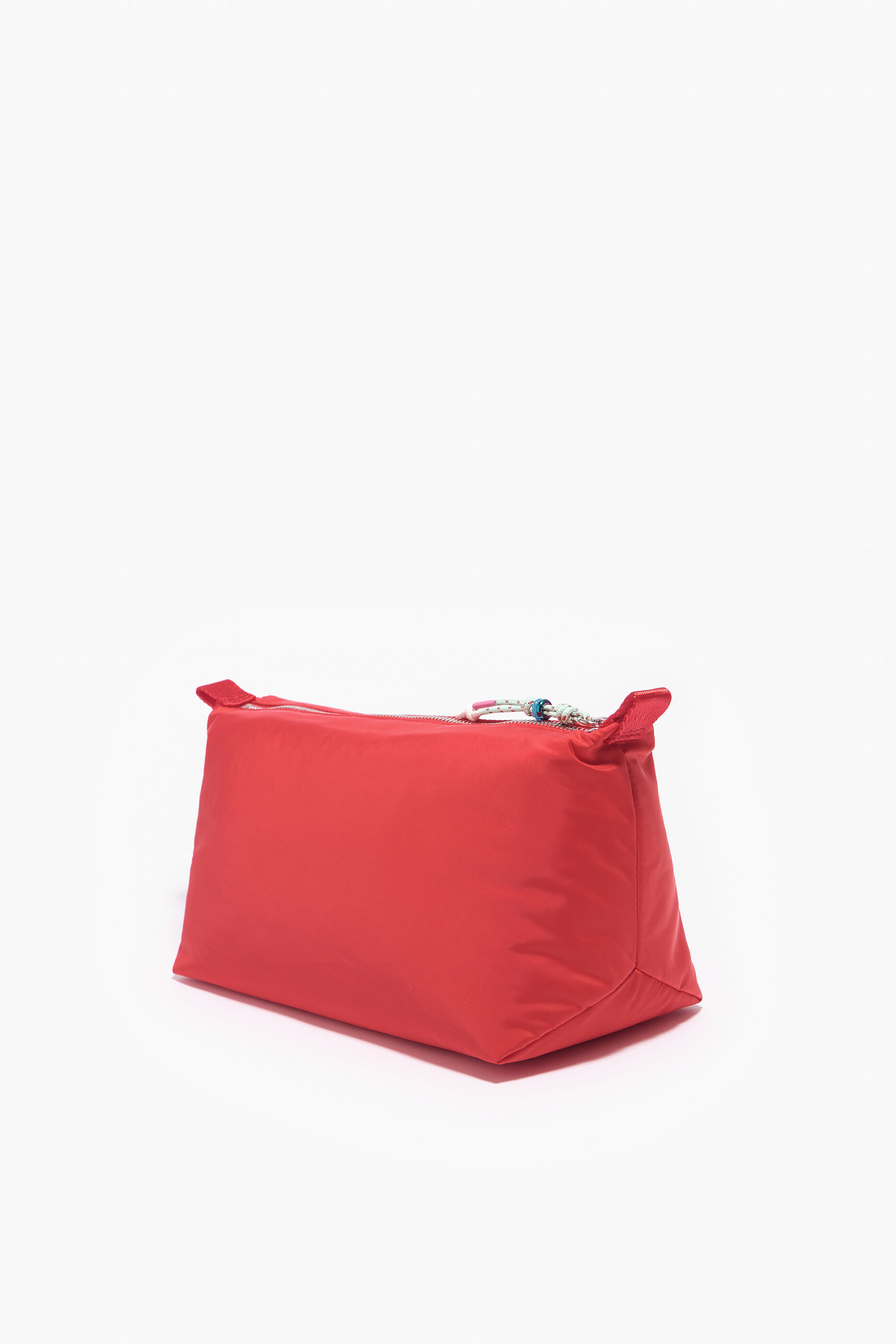 Nécessaire trapezoidal tamanho G em nylon cor tomate
