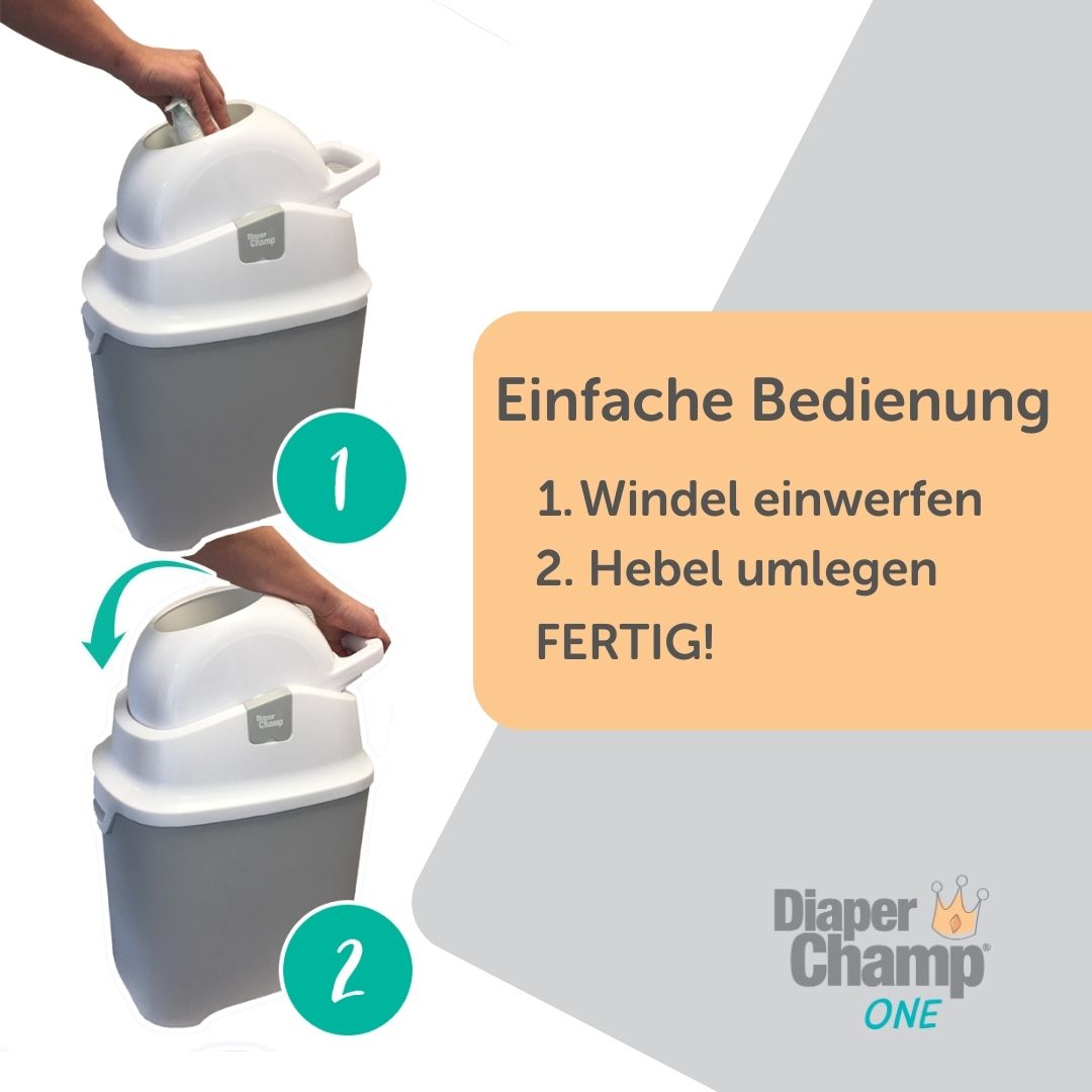 Diaper Champ ONE Maxi Geruchsdichter Windeleimer