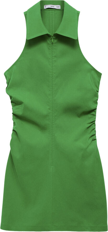 MANGO Zipper shirt dress Green