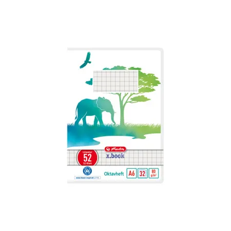 Herlitz Oktavheft A6 GREENline 32 Blatt kariert, 1 Stück, 2-fach sortiert