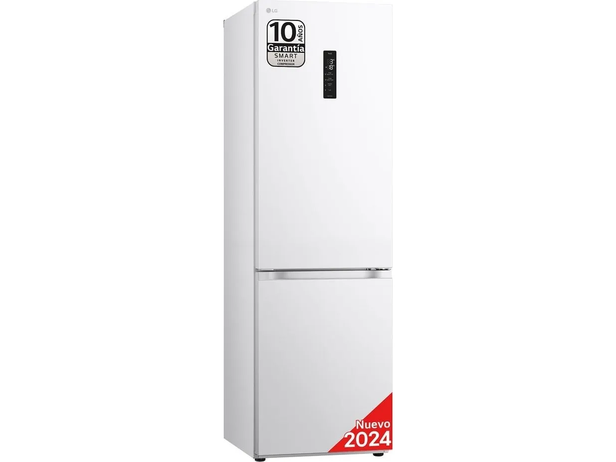 LG GBV3100ESW - Køleskab/fryser - bund-fryser - Wi-Fi - bredde: 59.5 cm - dybde: 68.2 cm - højde: 186 cm - 344 liter - Klasse E - superhvid